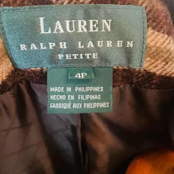 Ralph Lauren Vintage Brown Plaid Women's Blazer RARE - Picture 7 of 7